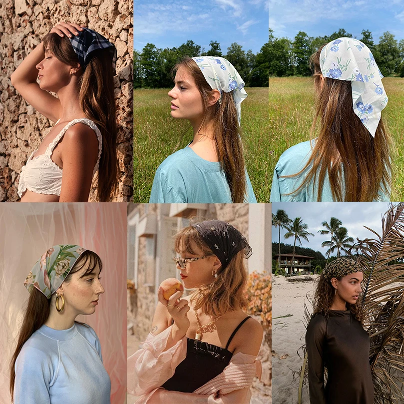 Женская резинка для волос AWAYTR с цветочным принтом эластичная повязка на голову