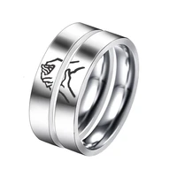 i love you stainless steel ring silver color romantic design heart wedding couple valentine day anniversary gift gothic