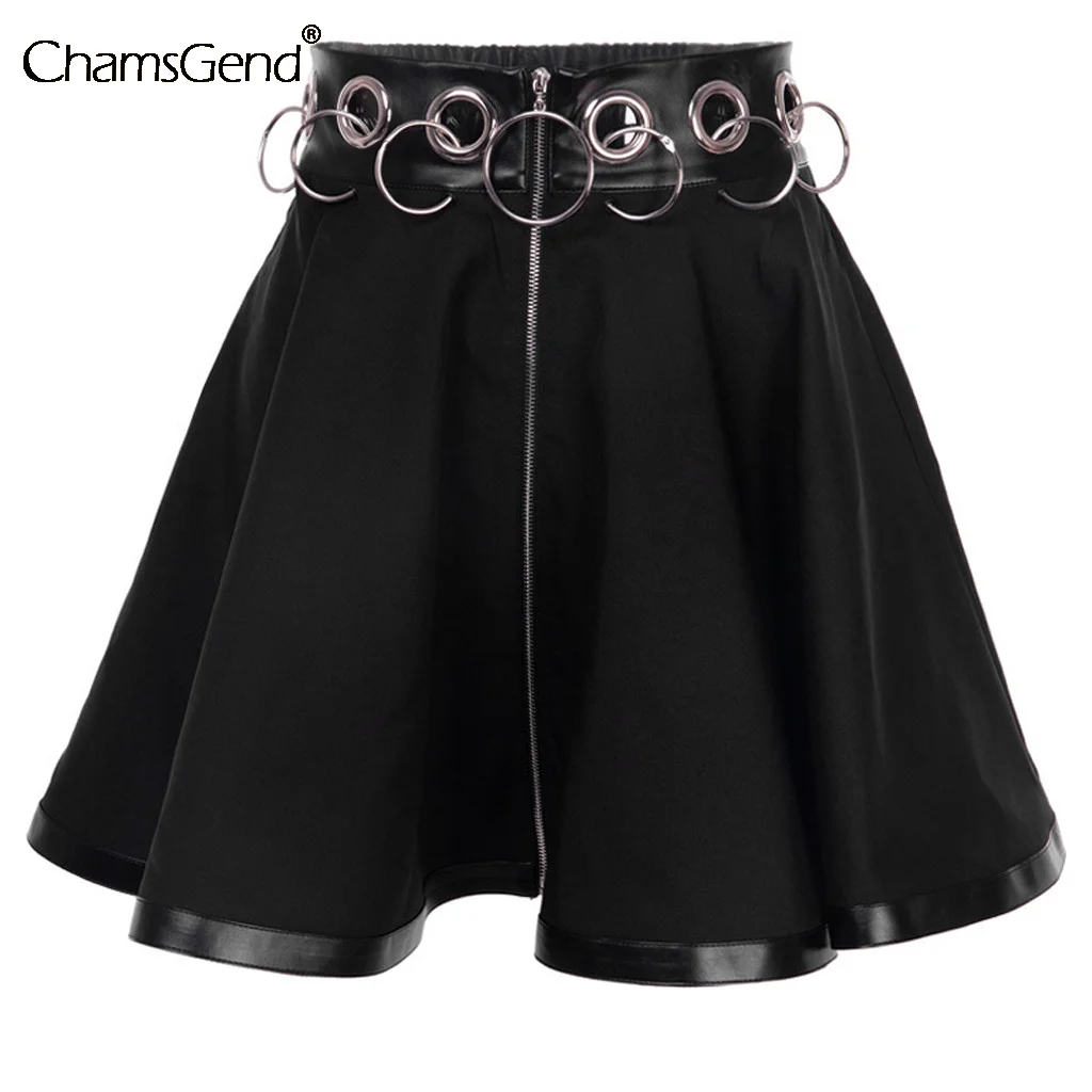

Elegante Steampunk Skirts Women Harajuku Party Gothic Punk Mini Skirt Sexy Zipper Hollow Out Short Skirt Saia Faldas Dropship