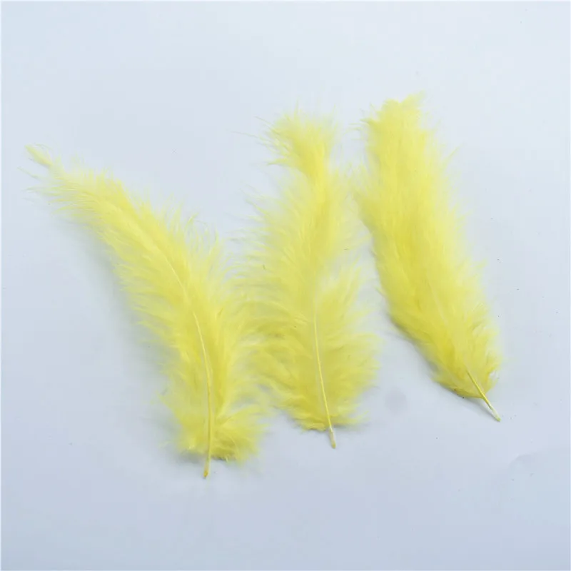Yellow 100 шт./лот Перья Марабу индейки для рукоделия 10-15 см 4-6 дюймов Свадебные украшения Шлейфы аксессуары для одежды перья фазана - Цвет: Yellow