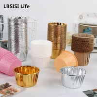 lbsisi life 50pcs baking cake paper muffin cup oil proof convenient simple elegant birthday wedding favours colors