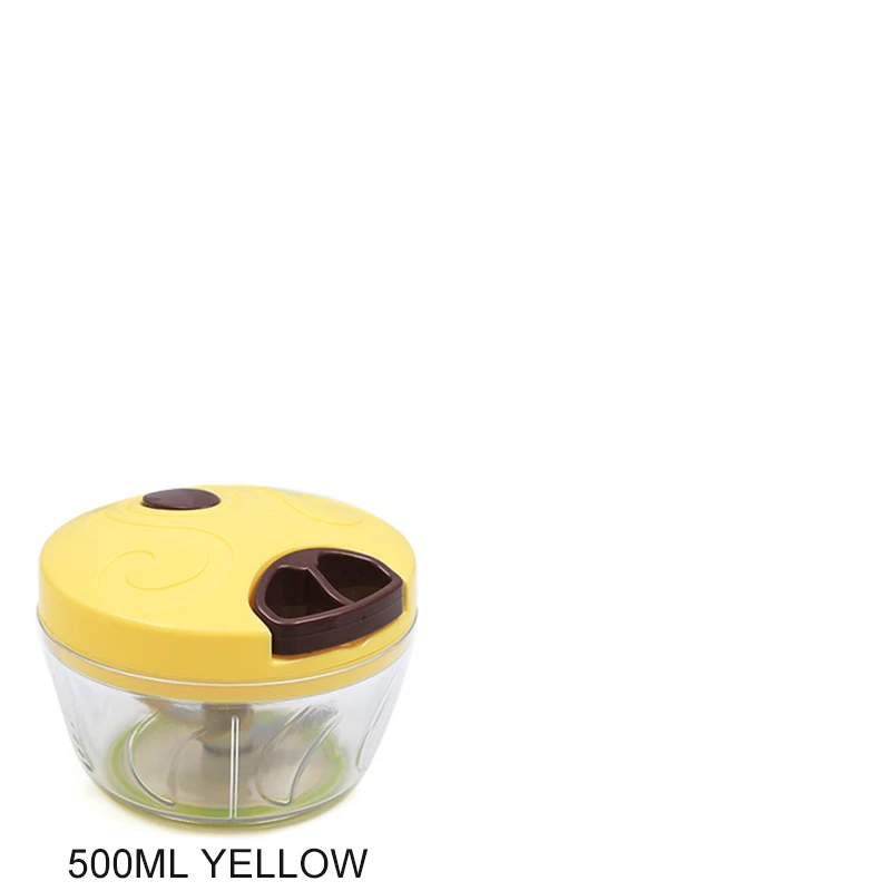 500ML LIGHT YELLOW Мощность ful ручной мясорубки ручной Мощность Еда измельчитель Мясорубка блендер миксер чтобы нарезать мясо фрукты овощи орехи трав мясорубка мясорубка электрическая измельчитель электрический электромясорубка блендер - Цвет: 500ML LIGHT YELLOW