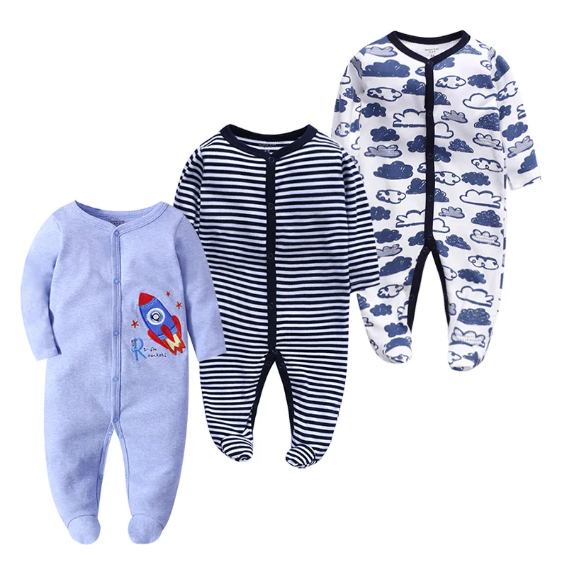 3 pieces Newborn Rompers Long sleeve Baby Girl Boy Clothes Comfortable baby Pajamas Infant Jumpsuit boy Romper Clothing set | Детская