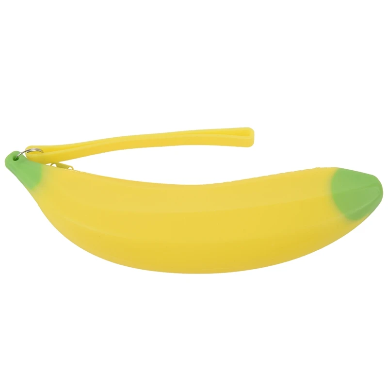 Novelty Silicone Portable Banana Pencil Case Bag Coin Purse School Supplies Stationery Yellow | Wallets