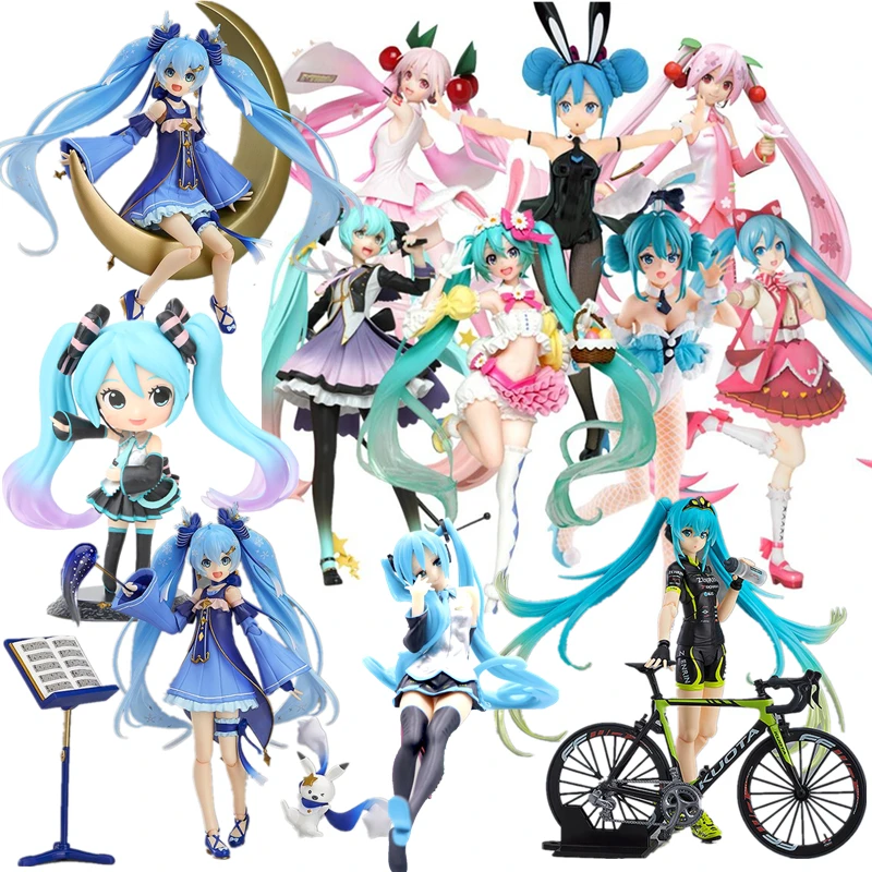 Японское аниме кавайная черная одежда фиолетовые волосы Сакура экшн фигурки