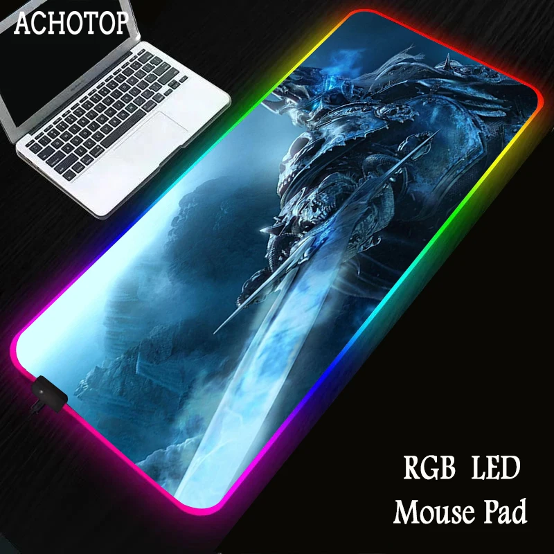 

World of Warcraft RGB Gaming Mouse Pad WOW Gamer Computer Mousepad Backlit Mausepad Large Desk Keyboard LED Mice Mat Support DIY