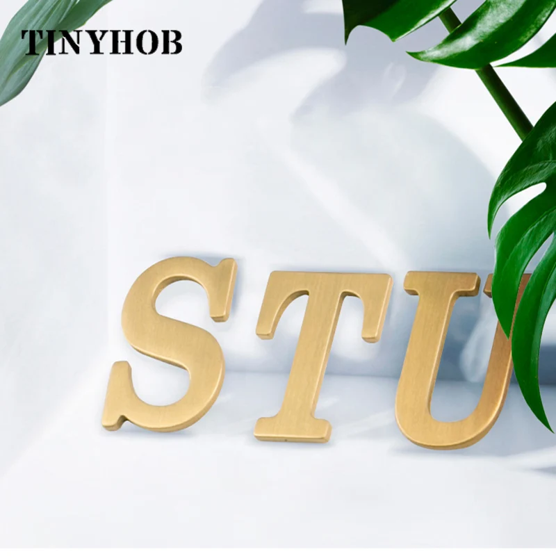 Высота 8 см 3 14 &quotзолотые латунные буквы и цифры символ Настенный декор вилла