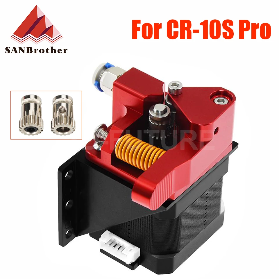 

Обновленный алюминиевый двухступенчатый экструдер Mk8 для экструдера Ender 3 CR10 CR-10S PRO RepRap 1,75 мм, детали 3D, приводной шкив с двойным шкивом