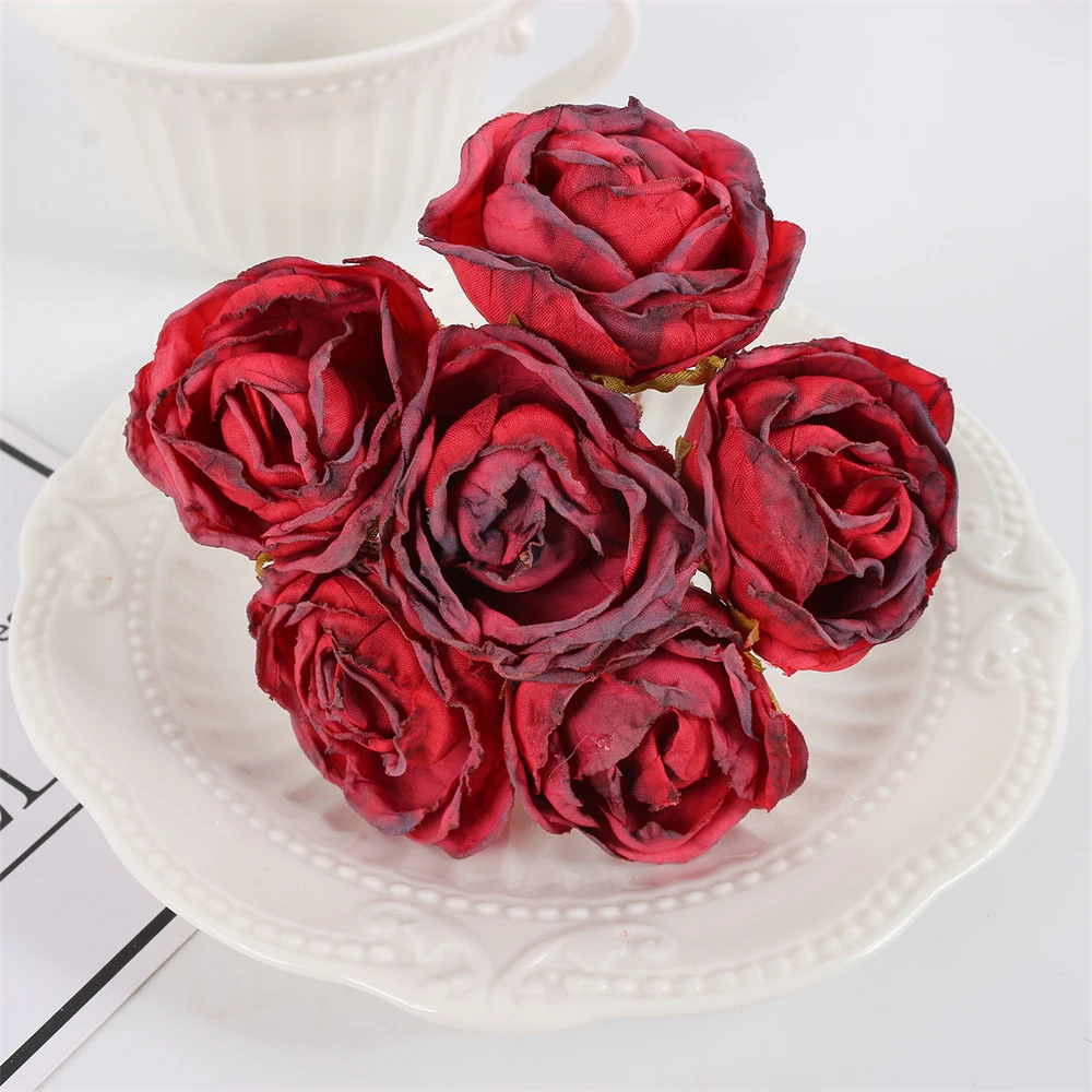 

6 шт. шелковые розы для свадьбы