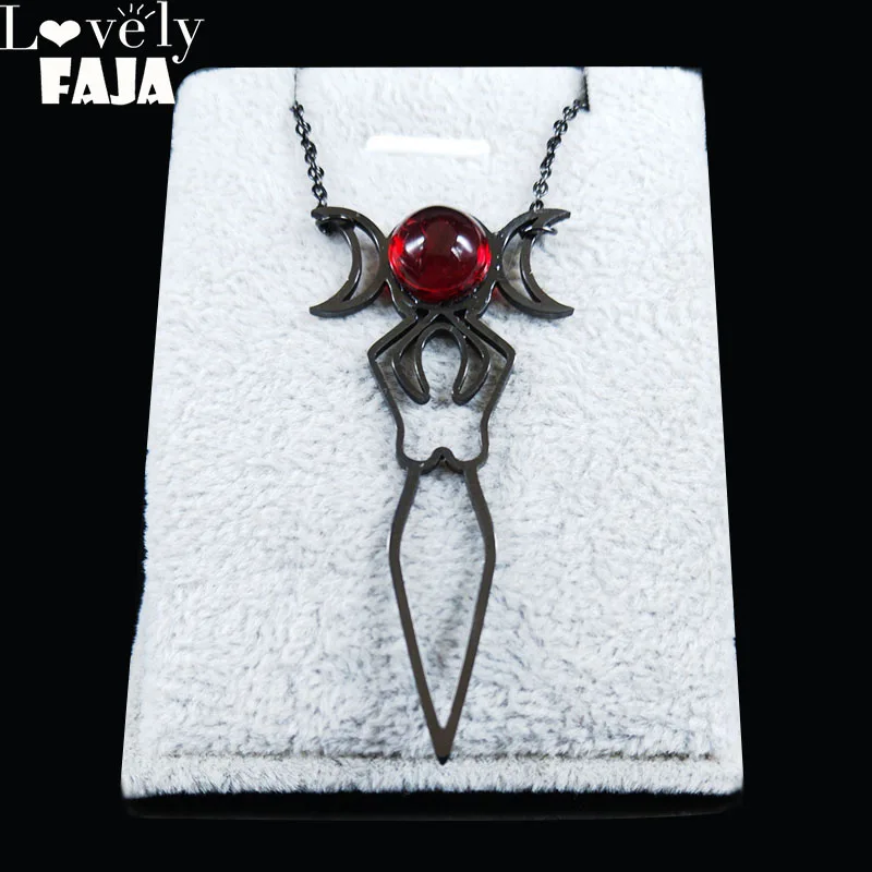 2021 модное ожерелье цепочка из нержавеющей стали с изображением Богини Луны для