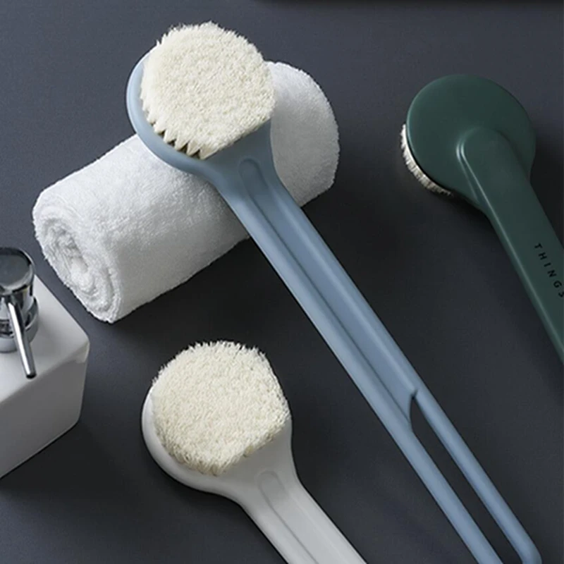 Длинные ручки щетки для ванной скруббер pp + Флокирование мягкой кожи тела