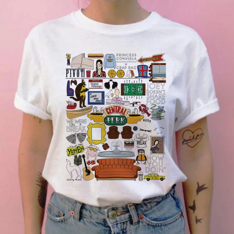 817 friend tv show women t shirt harajuku cartoon grunge streetwear tshirt summer femme clothes t-shirt Printing tops shirts - Цвет: 817