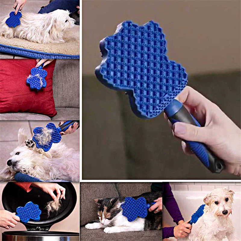 

New Pet Hair Brush Hair Removal Bathing Handle Silicone Brush Dog Comb Cleaning Supplies Multifunctional Animal Comb