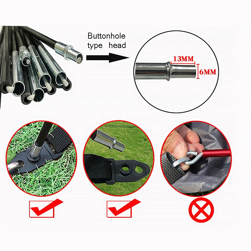 Опорный стержень для палатки 7 мм дуга Стекловолоконные аксессуары кемпинга