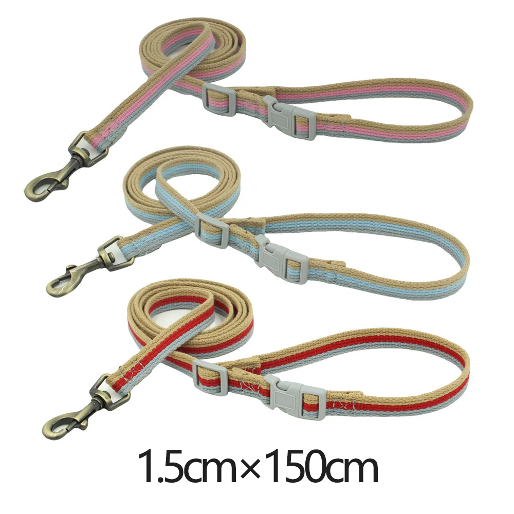 Ошейник для собак и кошек толстый холщовый регулируемый поводок щенков