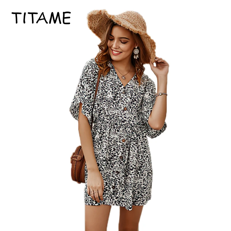 TITAME женское мини платье костюм-платье для женщин Женский 2020 с короткими рукавами