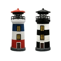 led solar rotating lighthouse resin windmill garden light tower outdoors lawn landscape lamp craft ornament tool drop shipping