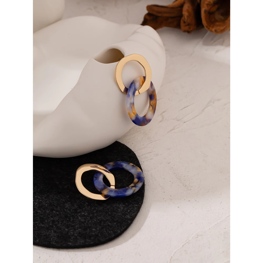 Yhpup модные полимерные круглые акриловые геометрические Длинные висячие серьги