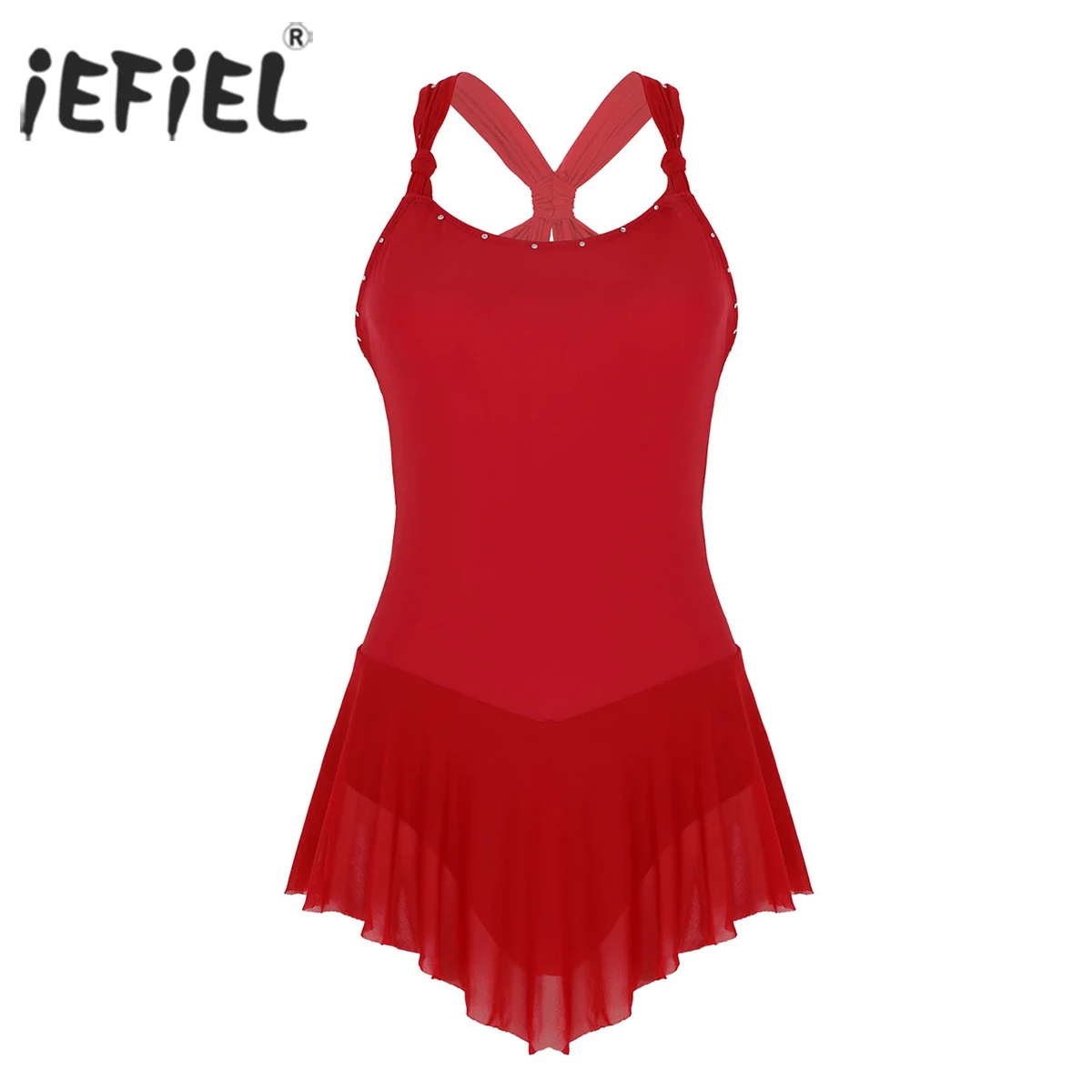 Женское блестящее платье для катания на роликах с перекрестной спинкой|Бальные