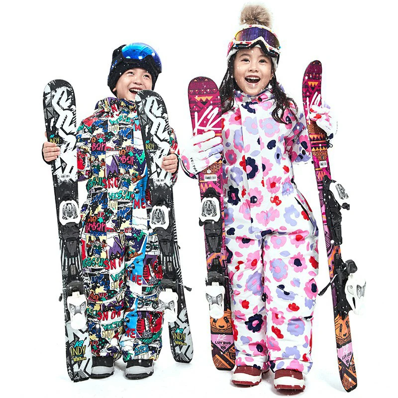 Зимний комбинезон для девочек с капюшоном и защитой от ветра мальчиков зимние