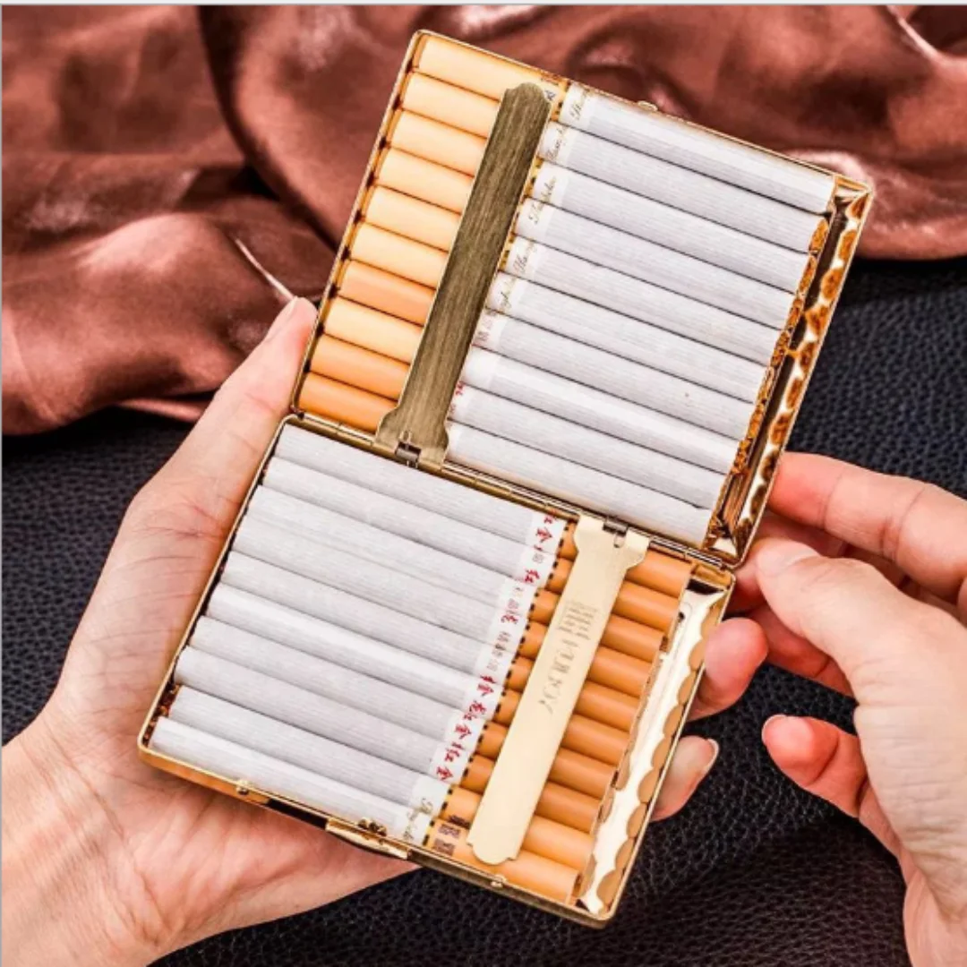 

Cigarette Case Victorian Style Metal Holder for Regular, King and 100's Size