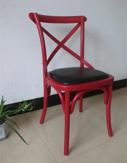 Стул обеденный из твердого дерева стул для кафе американский с вилкой на спине