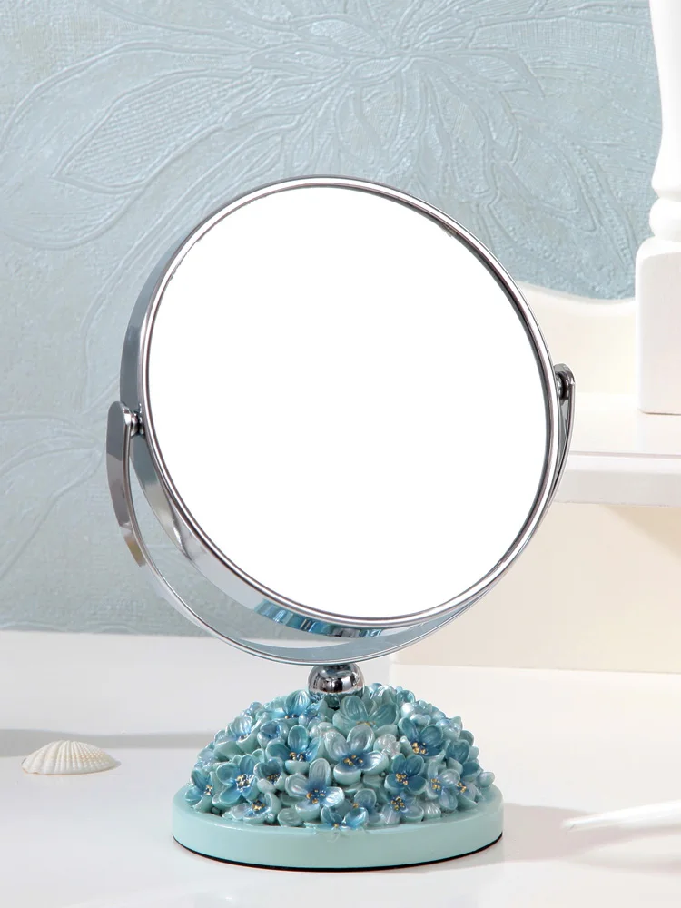 

Fashion HD Makeup Mirror Resin Standable Vanity Mirror Bedroom Accessories 360 Rotate Desktop Home Decor Beauty Cosmetic Mirrors