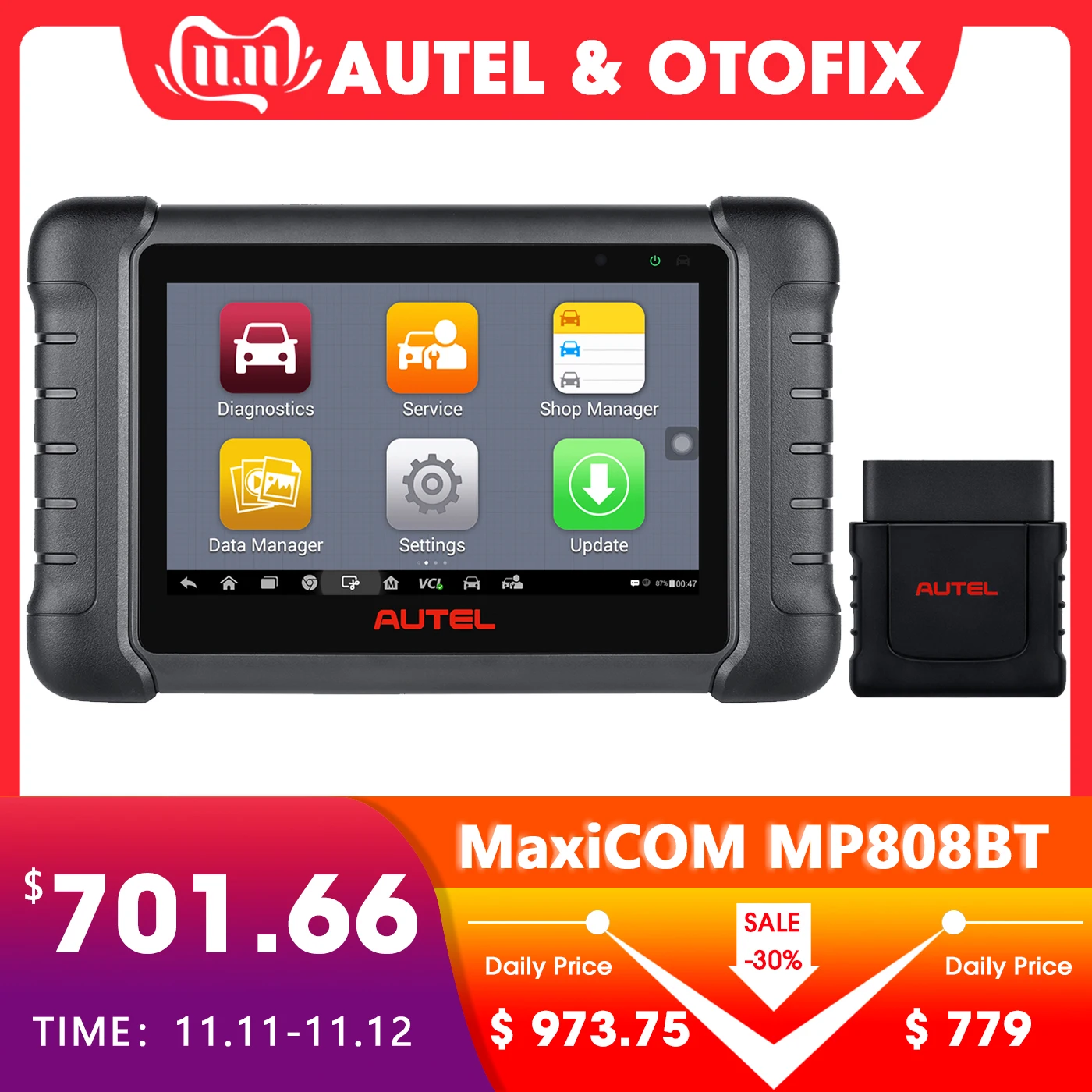 

Autel MaxiPRO MP808BT MK808 MP808 OBD2 сканер автомобильный диагностический инструмент 30 + услуги активное тестирование обновленный DS808 MP808