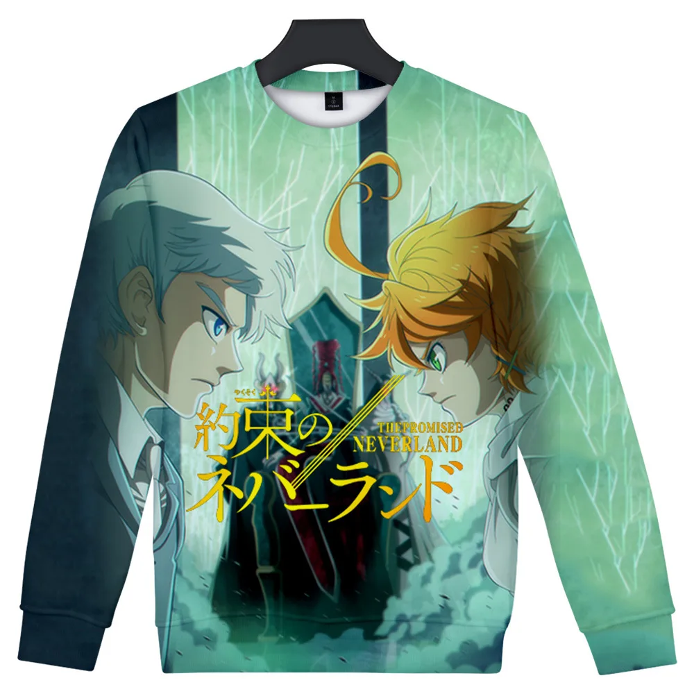 

2021 The Promised Neverland 3D Print Hip Pop O-neck Sweatshirt Harajuku Outwear High Quality Round Collar Autumn Winter Clothes