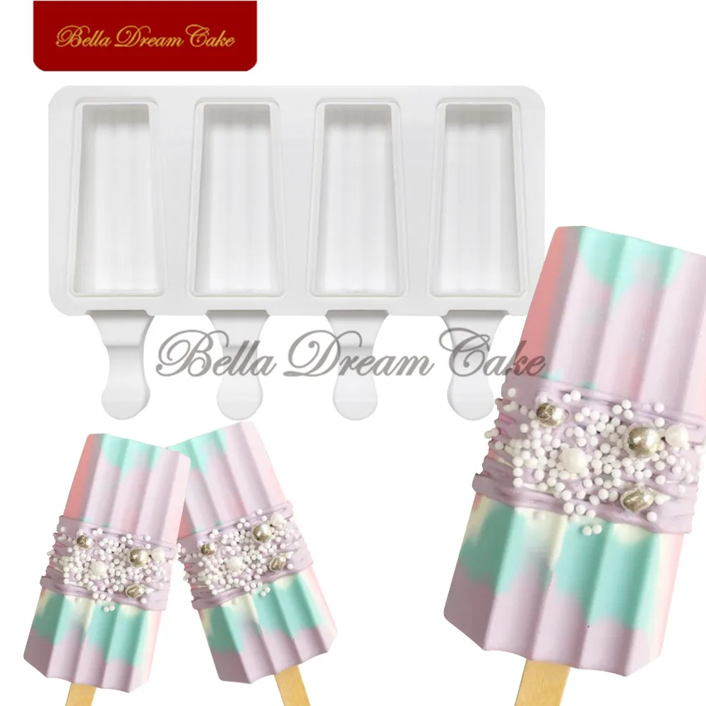 Силиконовая форма для мороженого овальной формы 4 вида