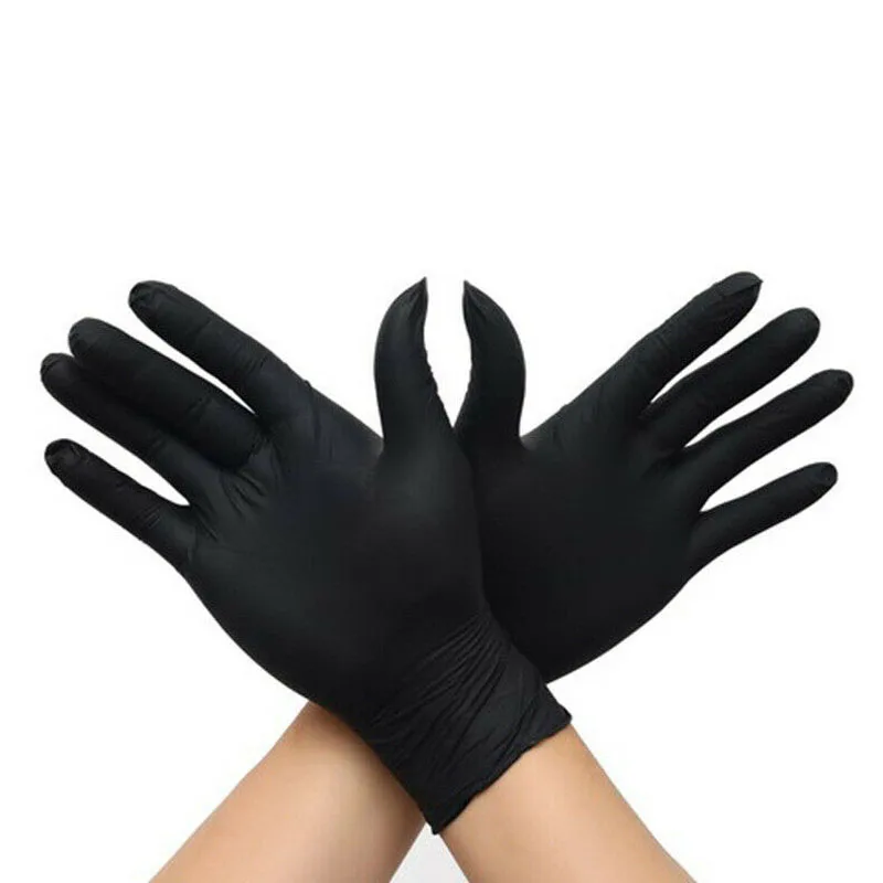 50pcs Black Disposable Nitrile Gloves Oil Proof Waterproof Multipurpose Cleaning Washing - Size S M L XL | Аксессуары для одежды