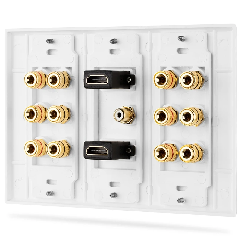 3 Gang 6 1 настенная панель динамика для домашнего кинотеатра пластина RCA 2 HDMI