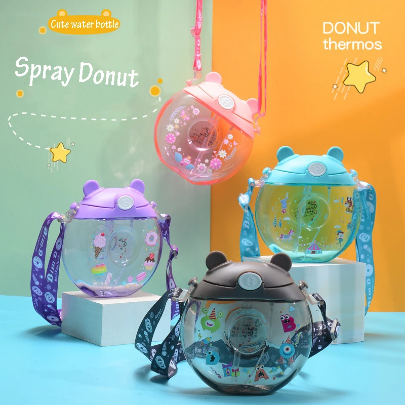 Детская пластиковая бутылка для воды с соломинкой без БФА 380 мл | Дом и сад