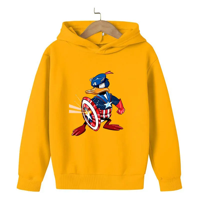 

Cute Cartoon Duck print Hoodie Anime clothes Suitable for Boys and Girls baby Pullovers Cosplay Kid's sweatshirt Fashion Casual
