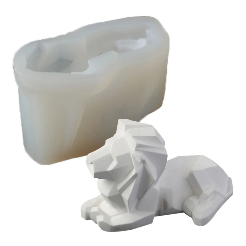 

Geometric 3D Lion Resin Casting Silicone Mold 3D Animal Beast Soap Mold Tools