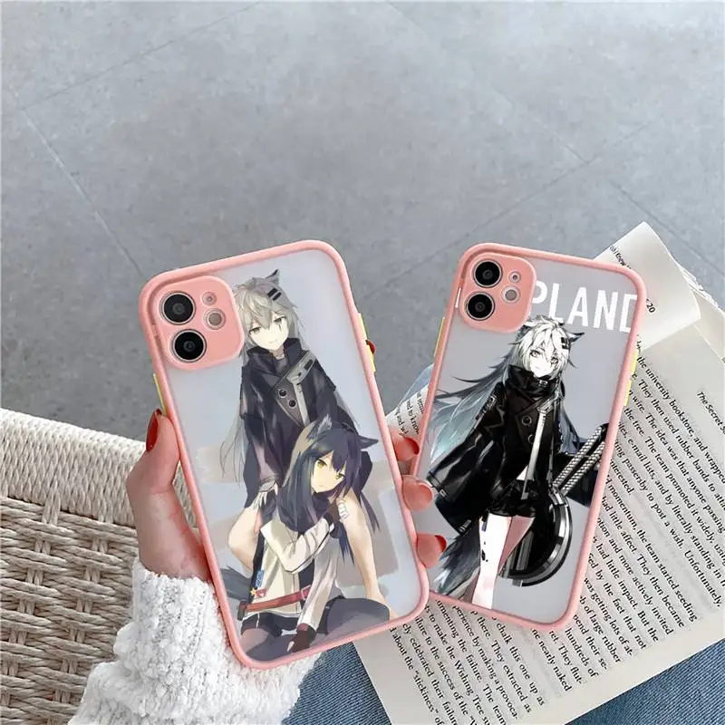 

Arknights Lappland Phone Case For iPhone 12 11 Mini Pro XR XS Max 7 8 Plus X Matte transparent Pink Cover