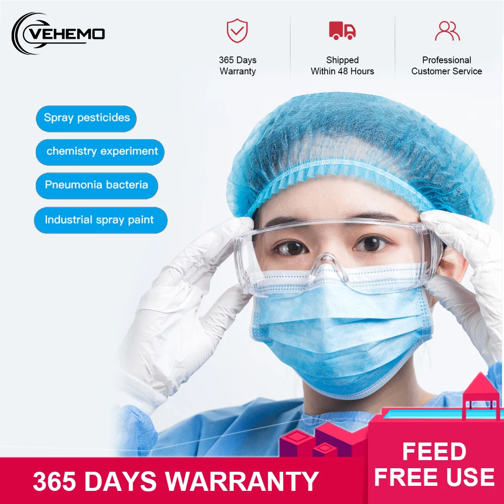 Защитные очки VEHEMO унисекс прозрачные с УФ защитой 3 шт.|Водительские очки| |