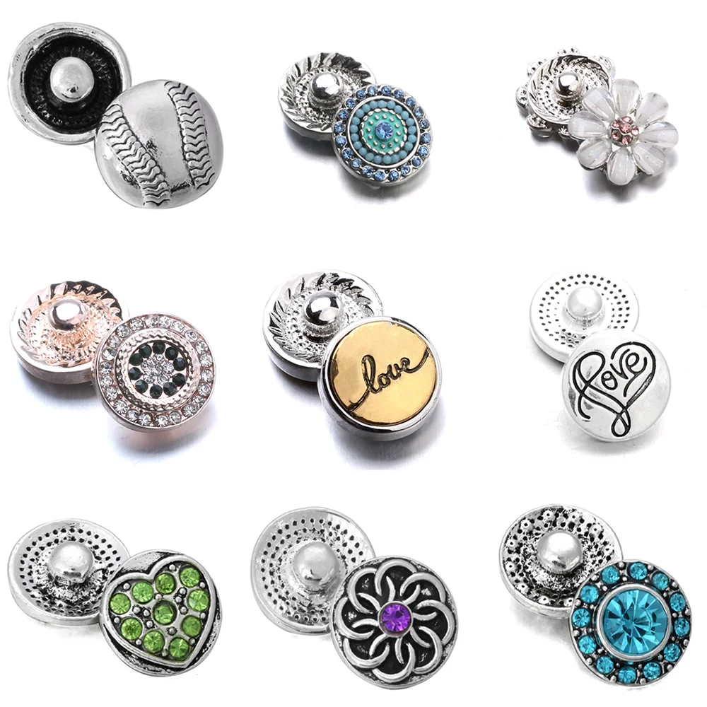 10 шт./лот новинка 12 мм ювелирное изделие металлическая любовь кнопки для женщин