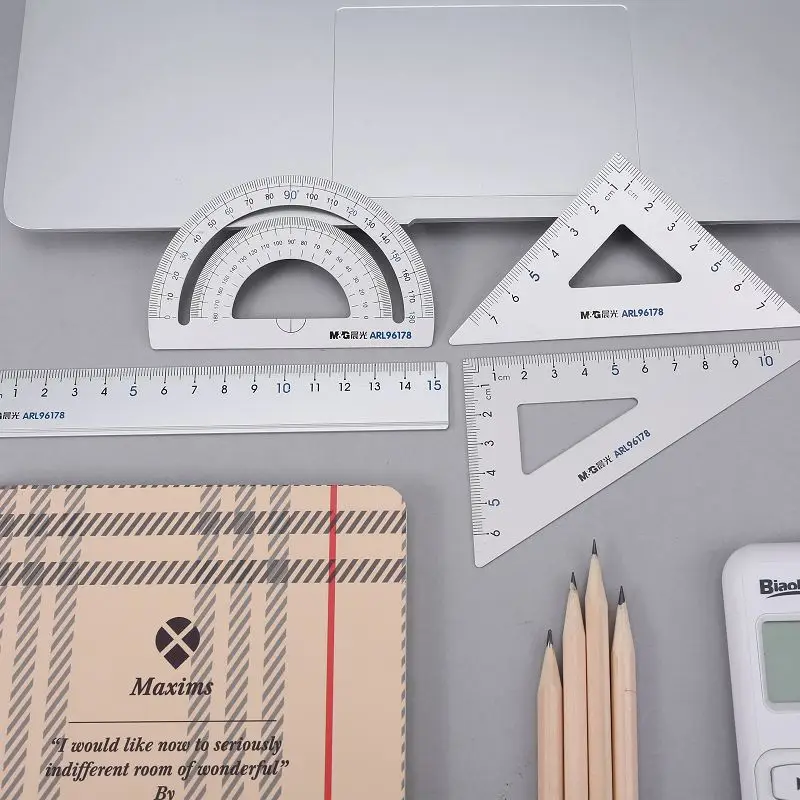 1 Набор студентов из алюминиевого сплава линейка набор 4 треугольная полукруг 15