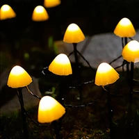 10 led solar powered mushroom fiber optic fairy string lights waterproof christmas outdoor garden holiday decoration lights 610