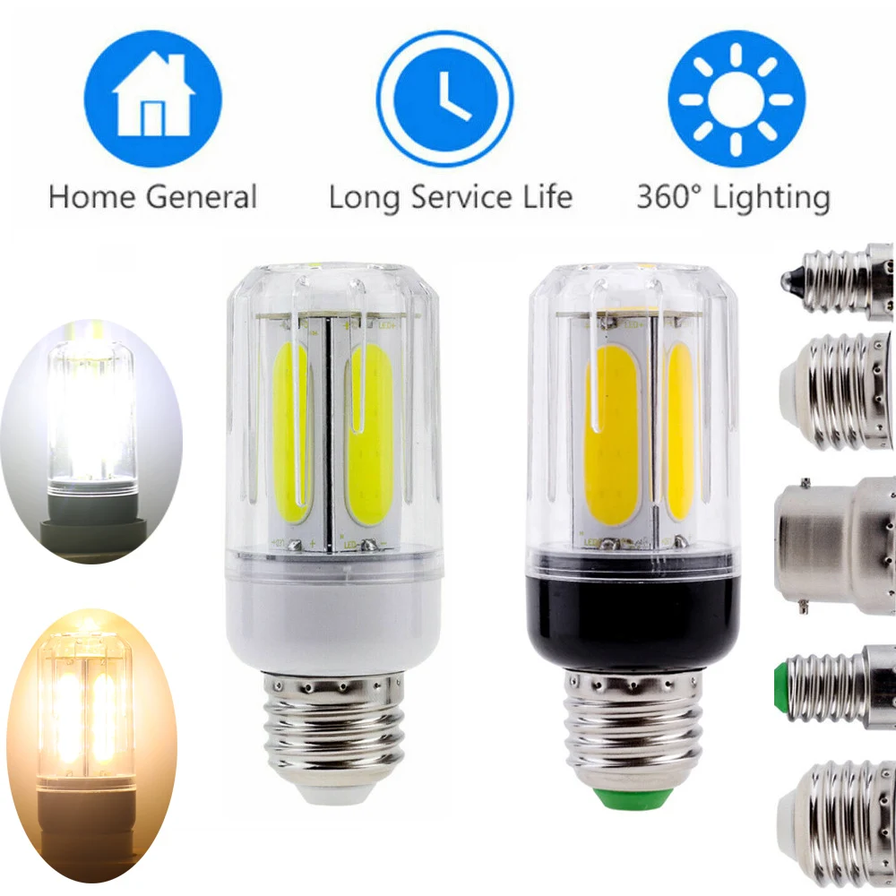 

COB LED Corn Bulb E27 E26 E12 B22 E14 12W 16W AC 85-265V 110V 220V Ultra Bright Light Home Table Lamps Lighting