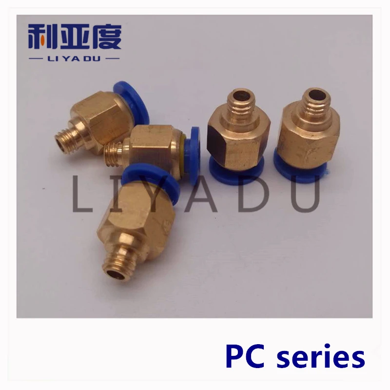 

100PCS Pneumatic Fittings PC Male thread -M5 M6 1/8 1/4 to Tube pc4 6 8mm push air tube Straight connection pc6-01 02 pc8-01 02