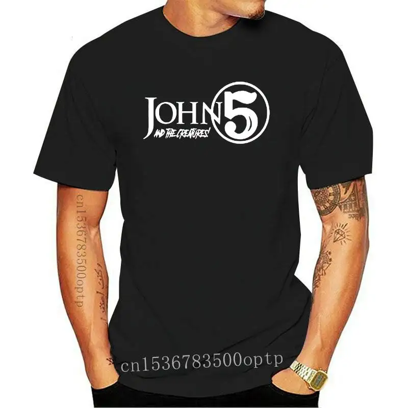 

Новая мужская черная футболка с логотипом John 5 and The существ рок-группы