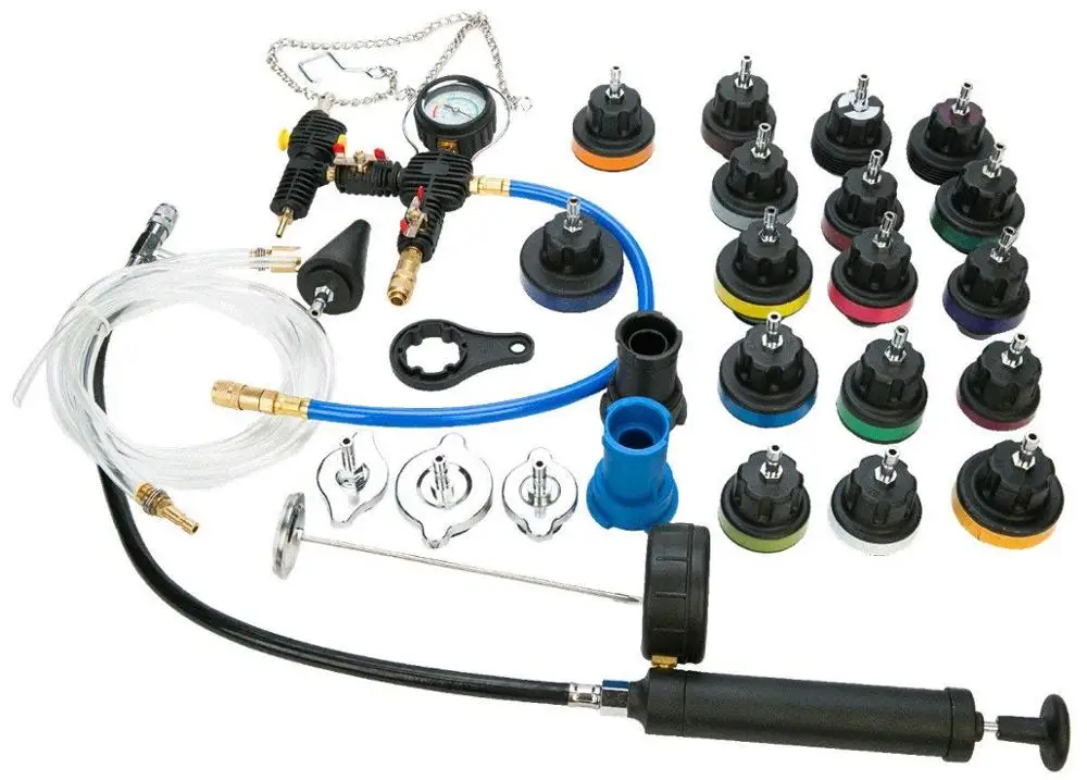 Набор для проверки давления в системе охлаждения радиатора 28 шт. Универсальный тип подключения по вакууму с обнаружением утечки воды из резервуара.