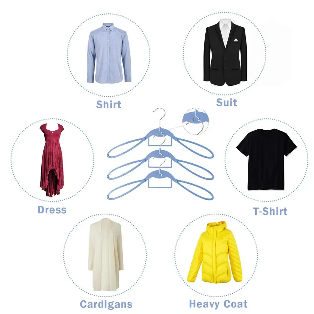 Крылья вешалка широкое плечо для костюма Bump Free Экономия пространства съемная