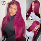 Topodmido розового цвета 13x4, Прозрачная Кружевная Передняя искусственная кожа, 13x6, прямые человеческие волосы, парик, бразильские волосы Remy