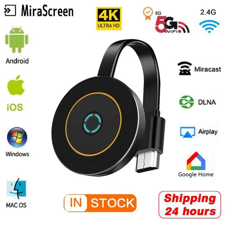 MiraScreen G10A Miracast Android tv Stick 2,4G/5G WiFi Дисплей ТВ ключ приемник 4K DLNA Airplay медиа стример адаптер для IOS