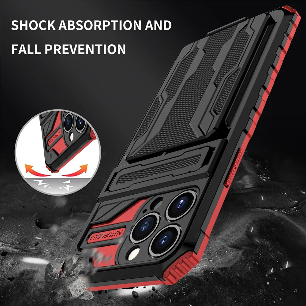 

Phone Case For iPhone 12 Pro Max 12Max Heavy Duty Shockproof Wallet Card Slots Armor Phone Case For iPhone 12Pro Max Cover Coque