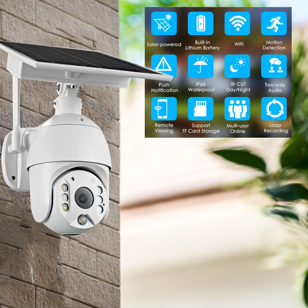 4G SIM Card Security Protection LTE Camera 1080P IP WIFI Wireless Smart Home CAM 8W Solar Panel Battery Outdoor Night Vision |