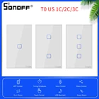 Сенсорный выключатель Itead Sonoff T0 US 123 Gang 433 МГц RF Wi-Fi Переключатель 220 в умный настенный сенсорный выключатель света